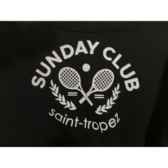 Sunday Club Cropped Sweatshirt Women's Size S Black Tennis Graphic NWT - Picture 2 of 8